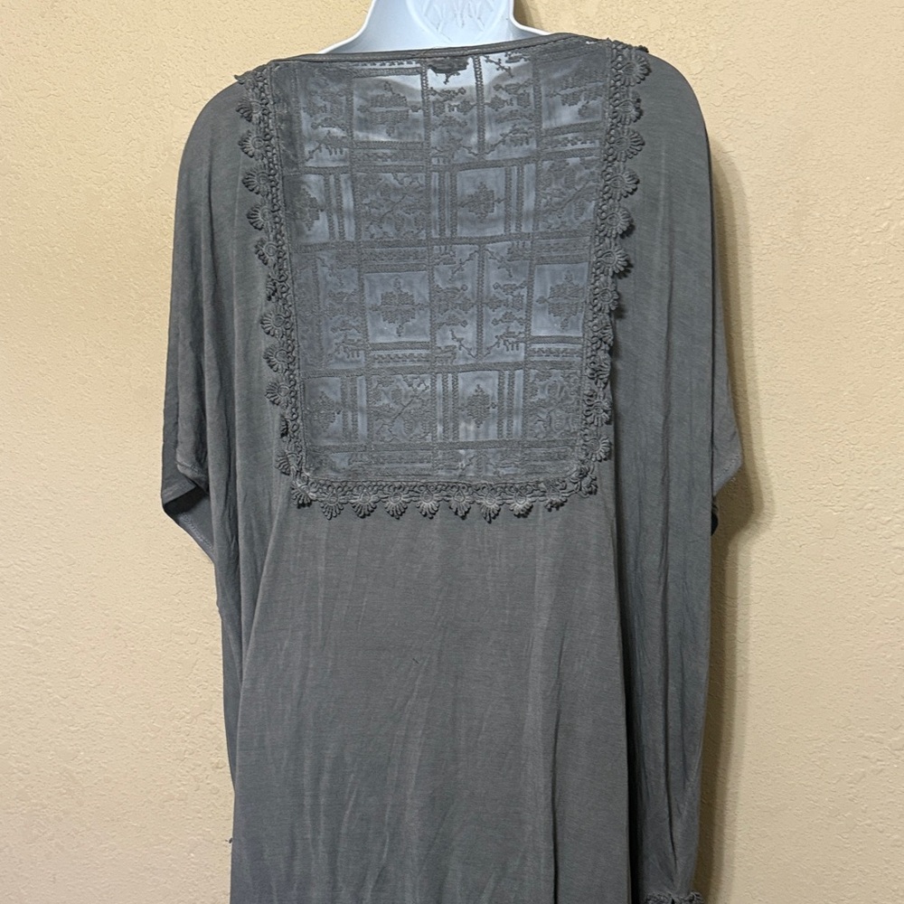 Pol Gray Patterned Lace Duster - image 5